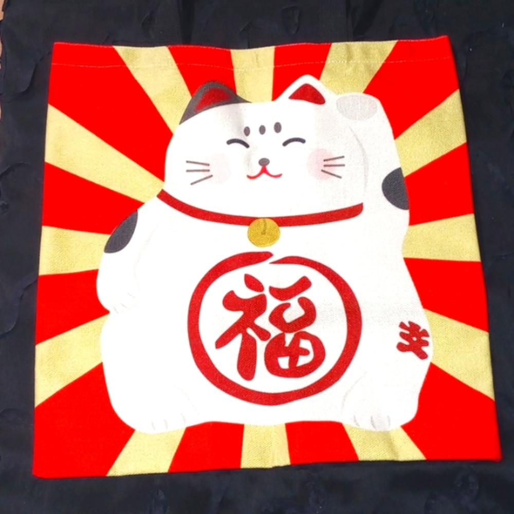 Lucky kitty Chinese Tote
